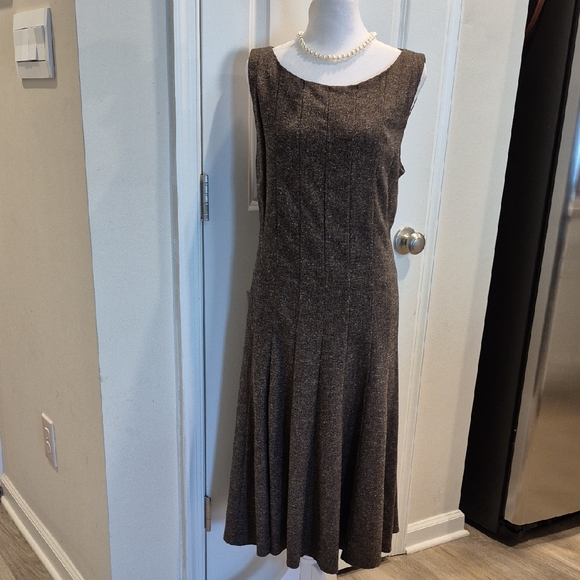 Vintage Brown Dress, PTP 21 1/2 - Picture 1 of 10